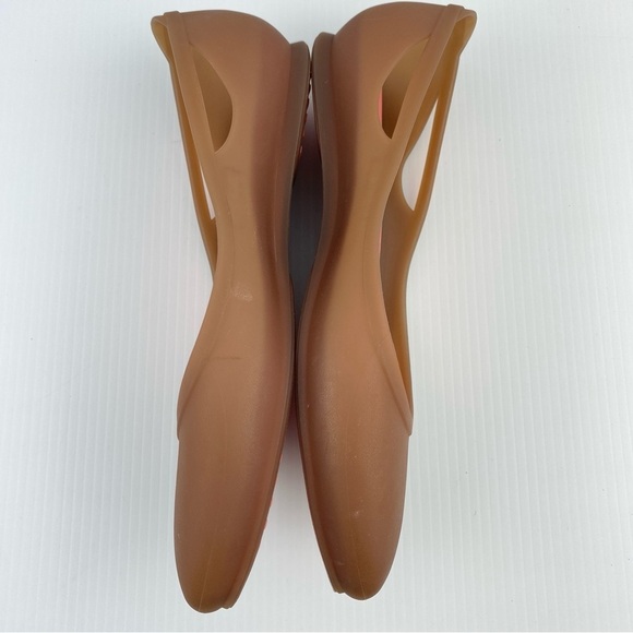 Crocs Rio Flats Ballet Flats Size 7W Pointed Toe Tan and Peach - Picture 3 of 10